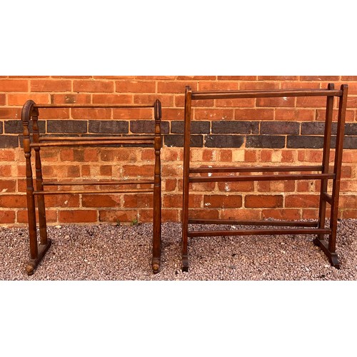 33 - EDWARDIAN TURNED TOWEL RAIL AND ONE OTHER