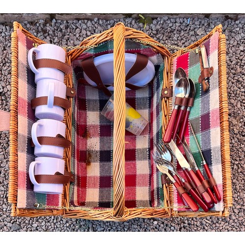 26 - WICKER WORK DOMED PICNIC BASKET