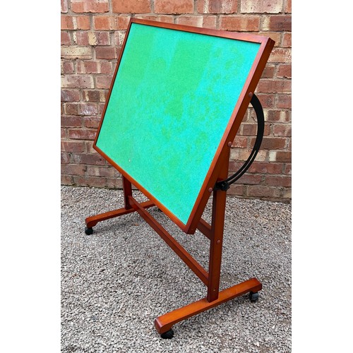66 - BAIZE COVERED ADJUSTABLE JIGSAW PUZZLE TABLE