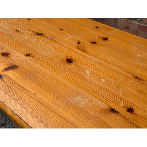 6 - PINE TEN DRAWER KNEEHOLE DESK UNIT