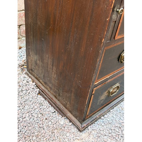 209 - EDWARDIAN INLAID AND PAINTED BUREAU A/F