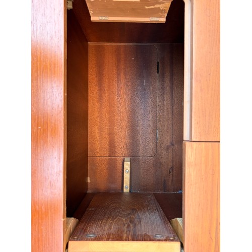 197 - TEAK SEWING/NEEDLEWORK CABINET