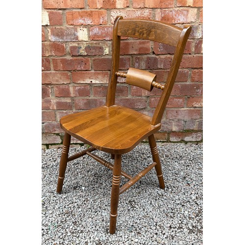 107 - SET OF FOUR BEECH BAR BACK KITCHEN CHAIRS