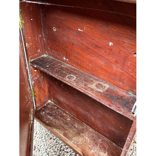 49 - MAHOGANY MIRRORED DOOR HANGING CABINET