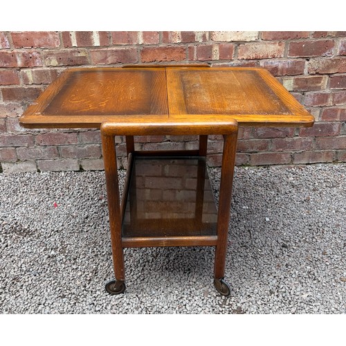 48 - OAK DROP FLAP TROLLEY TABLE