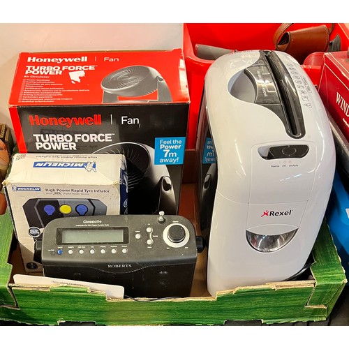 REXEL PAPER SHREDDER, HONEYWELL FAN AND RADIO