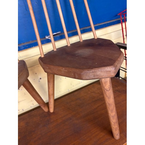 126 - PAIR OF CHILDRENS ELM STICK BACK CHAIRS