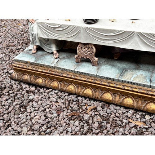 558 - CAPODIMONTE  LARGE FIGURE GROUP OF THE LAST SUPPER SOME A/F