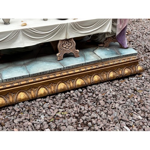 558 - CAPODIMONTE  LARGE FIGURE GROUP OF THE LAST SUPPER SOME A/F