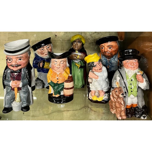 415 - SELECTION OF STAFFORDSHIRE CHARLES DICKENS CHARACTER JUGS,SCROOGE AND OTHERS