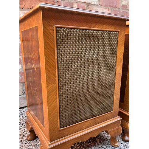 211 - PAIR OF WALNUT CASED HIGH ARDALT SPEAKERS LS20 ON CABRIOLE LEGS