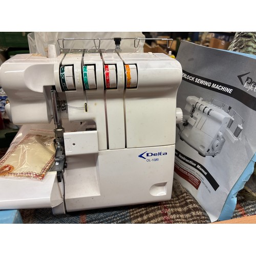 DELTA HIGH LIVING OVERLOCKER SEWING MACHINE AND PEDAL