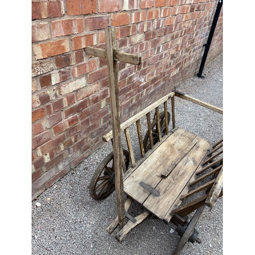 VINTAGE PINE PULL ALONG SLATTED CART