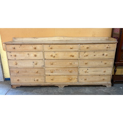 132 - VICTORIAN PINE FIFTEEN DRAWER CHEST