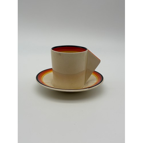 CLARICE CLIFF BIZARRE CONICAL BANDED COFFEE SERVICE PATTERN NUMBER