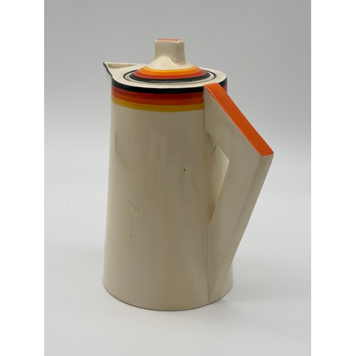 CLARICE CLIFF BIZARRE CONICAL BANDED COFFEE SERVICE PATTERN NUMBER