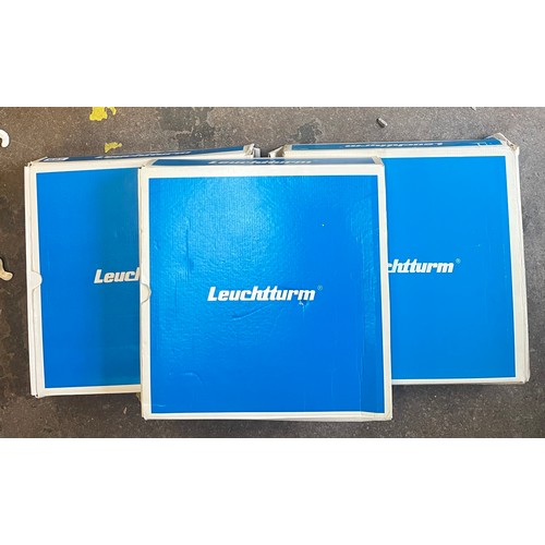 692 - THREE LEUCHTTURM COMPLETE STAMP ALBUMS "PEOPLES REPUBLIC OF CHINA" 1970-2004