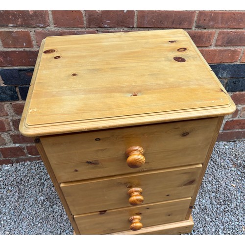 4 - PINE THREE DRAWER CHEST