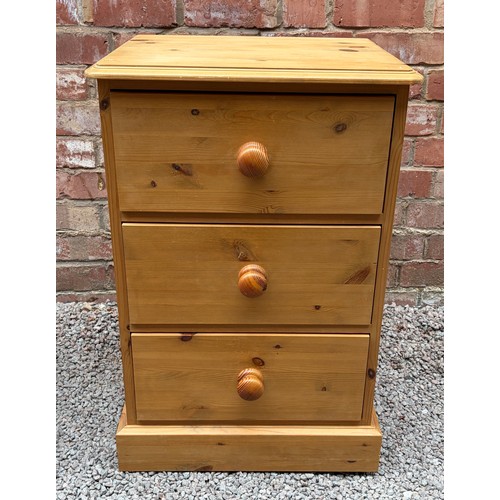 4 - PINE THREE DRAWER CHEST