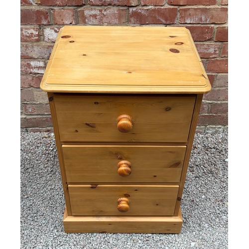 4 - PINE THREE DRAWER CHEST