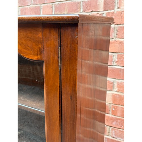 54 - MAHOGANY GLAZED BOW FRONT CABINET ON CABRIOLE LEGS