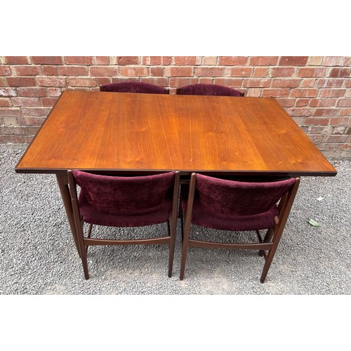 2 - G PLAN TEAK EXTENDING DINING TABLE AND FOUR CHAIRS BY IB KOFOD LARSEN