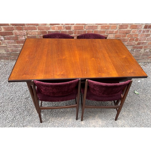 2 - G PLAN TEAK EXTENDING DINING TABLE AND FOUR CHAIRS BY IB KOFOD LARSEN