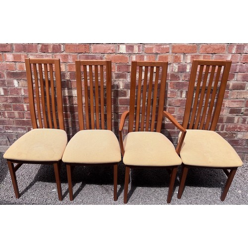 41 - G PLAN OVAL EXTENDING DINING TABLE AND FOUR CHAIRS