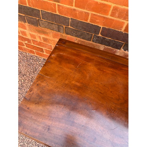 10 - 18TH CENTURY STYLE WALNUT TRIPLE DRAWER SIDE TABLE