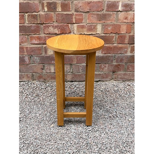43 - OAK ROUND TOPPED LAMP TABLE