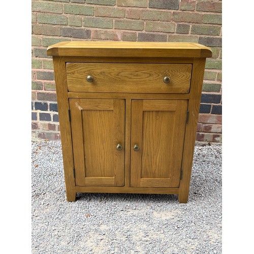 48 - LIGHT OAK CUPBOARD WITH DRAWER