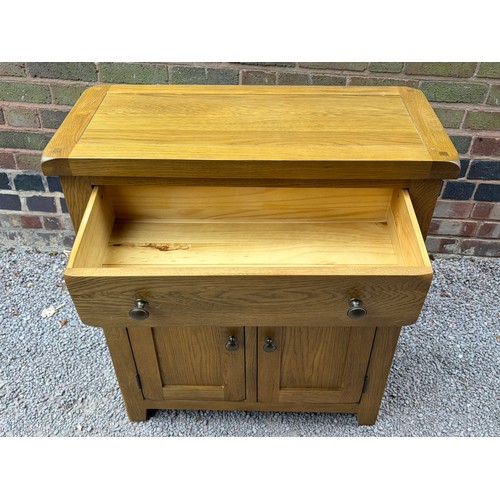 48 - LIGHT OAK CUPBOARD WITH DRAWER