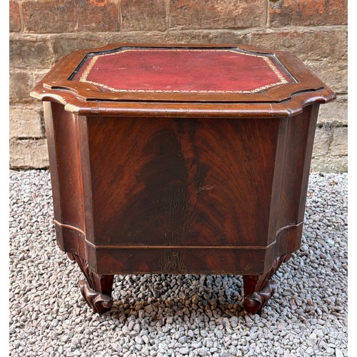 11 - VICTORIAN MAHOGANY BOX COMMODE ON SCROLL FEET