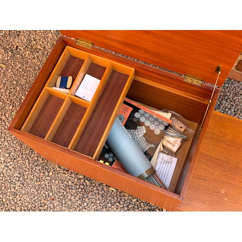 29 - 1960'S TEAK NEEDLEWORK BOX