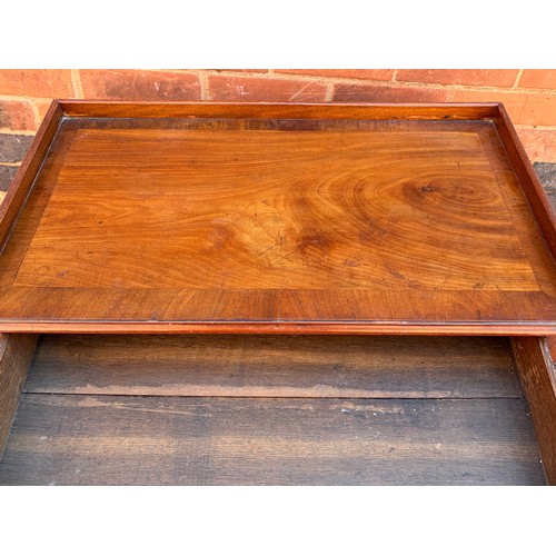 22 - MAHOGANY 3/4 GALLERY BACKED SIDE TABLE/TROLLEY