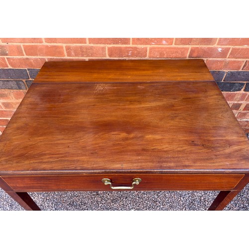 16 - GEORGE III MAHOGANY SIDE TABLE FITTED WITH SINGLE FRIEZE DRAWER