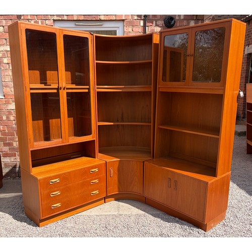 82 - GPLAN FRESCO TEAK GLAZED MODULAR CORNER LOUNGE UNIT