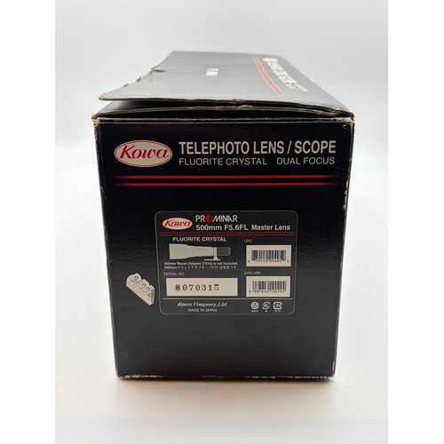 336 - BOXED KOWA TELEPHOTO LENS/SCOPE 500MM F5.6FL