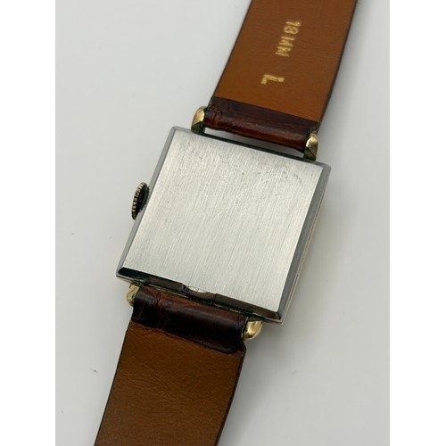 555 - LADIES SERVICES DATE ADJUST WRISTWATCH AND 10K RGP AMERICAN GOTHAM SQUARE FACE WRISTWATCH ON LEATHER... 
