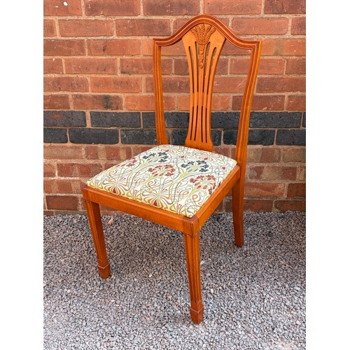 8 - SET OF FOUR YEW WOOD GEORGIAN STYLE DINING CHAIRS