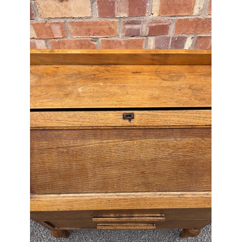 11 - LIGHT OAK DOUBLE DRAWER BUREAU