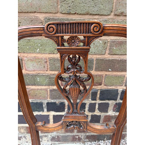 37 - EDWARDIAN WALNUT CARVED SMALL NURSING CHAIR