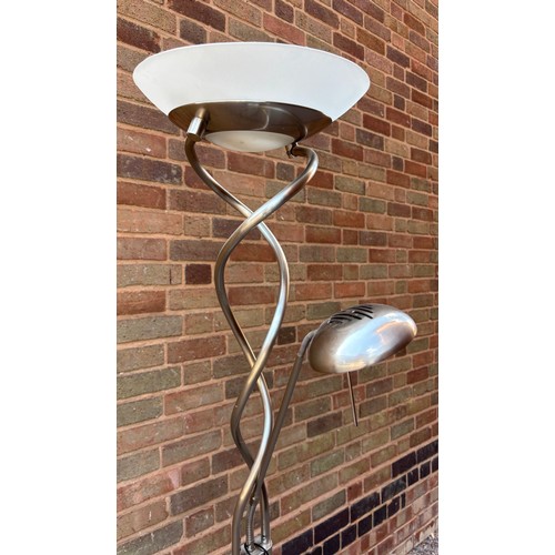 47 - POLISHED CHROME SPIRAL UPLIGHTER TALL LAMP