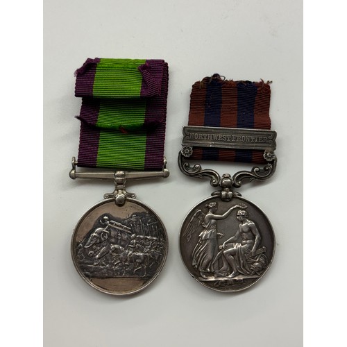 638 - QUEEN VICTORIA AFGHANISTAN WAR MEDAL LT E.SANLEZ, BOMBAY NATIVE INFANTRY WITH RIBBON. AND QUEEN VICT...
