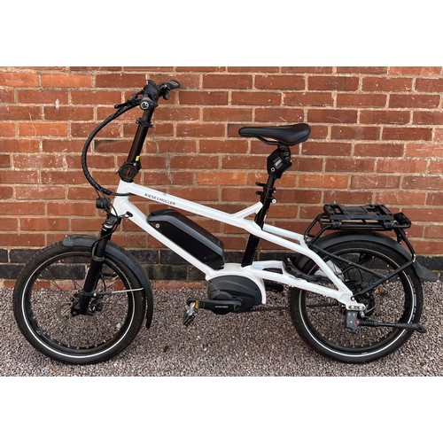 102 - WHITE RIESE & MULLER TINKER2 VARIO COMPACT ELECTRIC BICYCLE (NO CHARGER OR KEY)