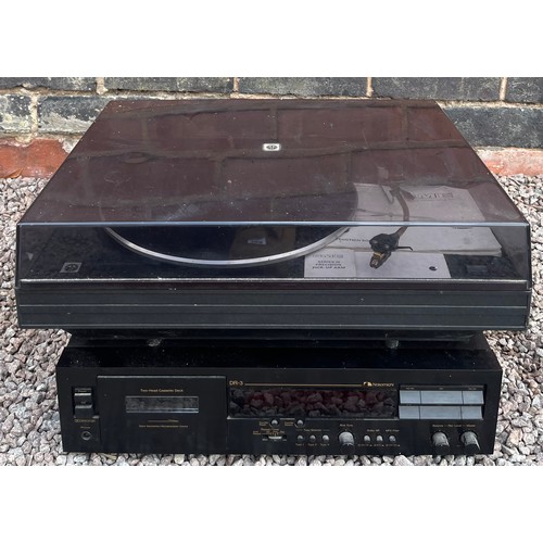 366 - TURNTABLE WITH SME SERIES 3 PRECISION PICK UP ARM AND NAKAMOCHI DR3 CASSETTE DECK