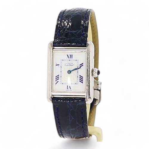 118 - Cartier 2416 (Must de Cartier) ladies tank 925 silver hallmarked case
- Features: 12-Hour Dial, Sapp... 