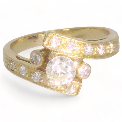 185 - A brilliant-cut diamond dress ring.
Estimated total diamond weight 0.60ct, principal diamond estimat... 