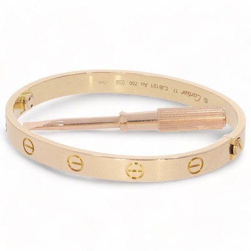 198 - Cartier Love Bangle Size 16 Rose Gold Full Box And Papers
SN-CJB121