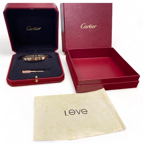 198 - Cartier Love Bangle Size 16 Rose Gold Full Box And Papers
SN-CJB121